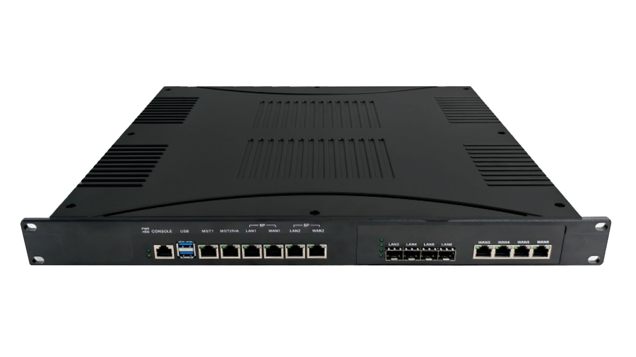双路电源输入，6x RJ45千兆电口，4x SFP千兆光口