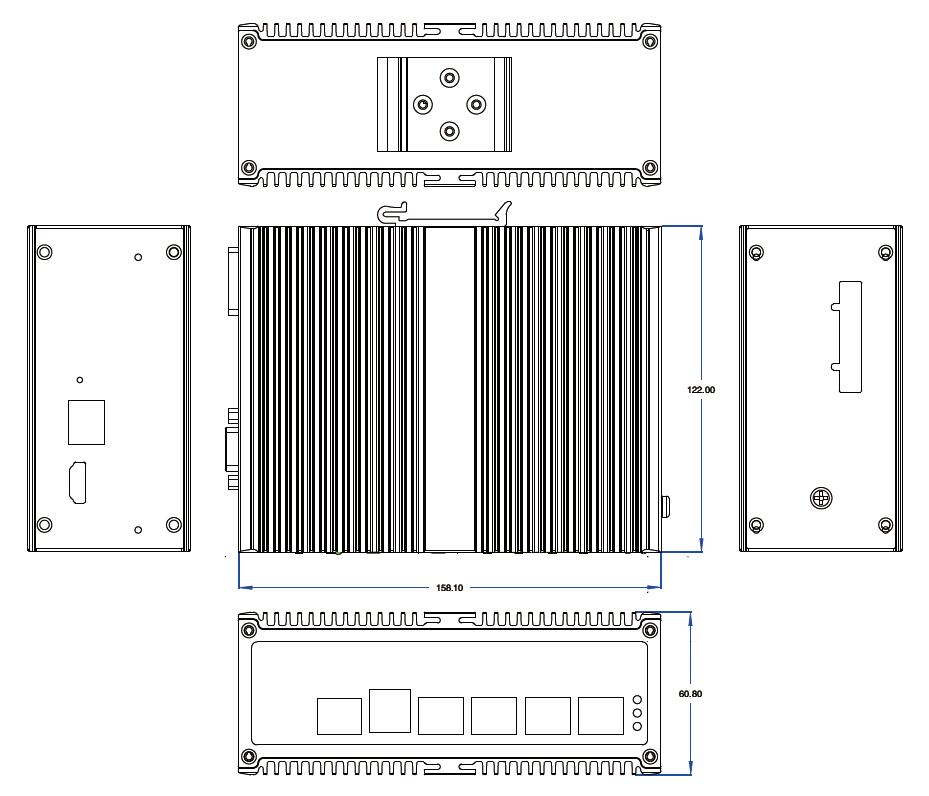 导轨工控机，DIN rail，Intel X6413E处理器，4个网口 (Image 5)